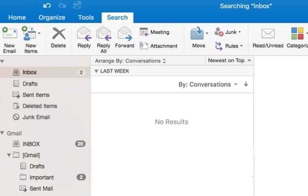 outlook 2016 sent items missing